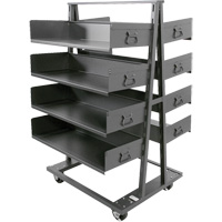 Double-Sided Heavy Duty A-Frame Cart with 8 Large Trays, 38" x 30" x 63", 2500 lbs. Capacity Maritime Industrial Rubber