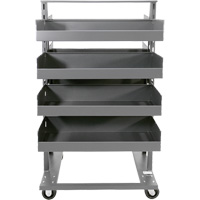 Double-Sided Heavy Duty A-Frame Cart with 8 Large Lipped Trays, 38" x 30" x 63", 2500 lbs. Capacity Maritime Industrial Rubber