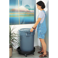 Waste Container Dolly, Polyethylene, Black Maritime Industrial Rubber