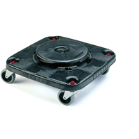Square BRUTE&reg; Dollies, Polyethylene, Black Maritime Industrial Rubber