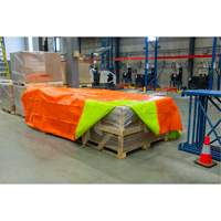 B&acirc;che tiss&eacute;e robuste haute visibilit&eacute;, Poly&eacute;thyl&egrave;ne, Vert/Orange, 16' x 20' x 12 mils Maritime Industrial Rubber