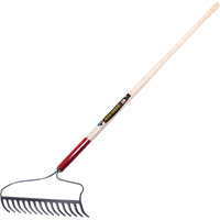 Pro Bow Rake, Wood Handle, 60" L, 16" Blade, 15 Tines Maritime Industrial Rubber