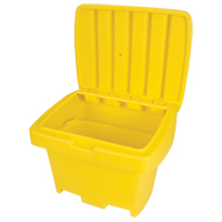 Heavy-Duty Outdoor Salt and Sand Storage Container, 30" x 24" x 24", 5.5 cu. Ft., Yellow Maritime Industrial Rubber