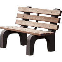 Bancs de parc, Plastique recycl&eacute;, 72" lo x 25" la x 31" h, Brun Maritime Industrial Rubber