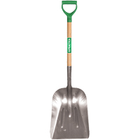 Scoop Shovel, Wood, Aluminum Blade, D-Grip Handle, 29" Length Maritime Industrial Rubber