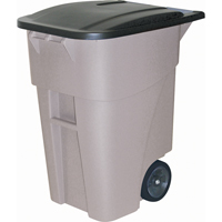 Brute&reg; Roll Out Containers, Plastic, 50 US gal. Maritime Industrial Rubber