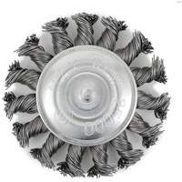 EKR275-20 Shaft-Mounted Knot Twisted Radial Brush, 3", .02" Fill, 1/4" Shank Maritime Industrial Rubber