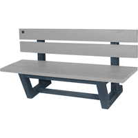 Bancs de parc d'ext&eacute;rieur, Plastique recycl&eacute;, 60" lo x 17" la x 17" h, Gris Maritime Industrial Rubber