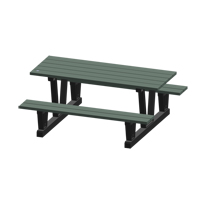 Tables de pique-nique d'ext&eacute;rieur en plastique recycl&eacute;, 72" lo x 60-5/16" la, Gris Maritime Industrial Rubber