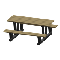 Tables de pique-nique d'ext&eacute;rieur en plastique recycl&eacute;, 72" lo x 60-5/16" la, Sable Maritime Industrial Rubber