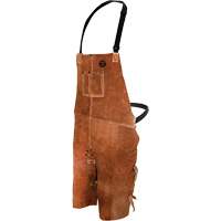 Leather Welding Apron, Split-Leg Bib, 36" L, Brown Maritime Industrial Rubber