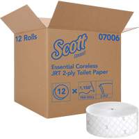 Scott&reg; Essential Toilet Paper, Jumbo/Coreless Roll, 2 Ply, 1150' Length, White Maritime Industrial Rubber