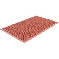 Competitor Series Mats, Slotted, 3' x 5' x 7/8", Orange, Natural Rubber Maritime Industrial Rubber