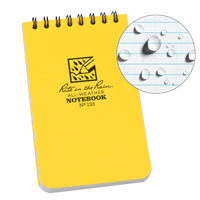 Pocket Top-Spiral Notebook, Soft Cover, Yellow, 100 Pages, 3" W x 5" L Maritime Industrial Rubber