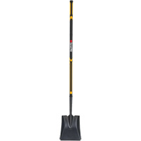 Pro Square Point Shovel, Fibreglass, Tempered Steel Blade, Straight Handle, 48" Long Maritime Industrial Rubber
