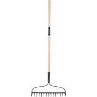 Heavy-Duty Bow Rake, Wood Handle, 58" L, 15" Blade, 15 Tines Maritime Industrial Rubber
