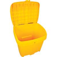 Bacs d'entreposage pour sel & sable, Avec Moraillon, 21" x 27" x 26", 4,24 pi³, Jaune Maritime Industrial Rubber