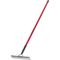Level Rake, Fibreglass Handle, 14" W, Forged Steel Blade, 14 Tines Maritime Industrial Rubber