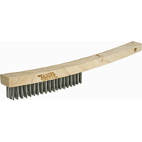 Long Handle Industrial-Duty Scratch Brush, Stainless Steel, 3 x 19 Wire Rows, 13-3/4" Long Maritime Industrial Rubber