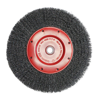Brosses &eacute;conomiques &agrave; fils cr&ecirc;p&eacute;s - Face &eacute;troite, 6" dia., Fils 0.014, Arbre 2" Maritime Industrial Rubber