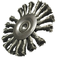 Circular Knotted Wire End Brushes, 3-1/2" Dia., 0.014" Wire Dia., 1/4" Shank Maritime Industrial Rubber