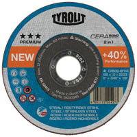 Meule &agrave; tronçonner Cerabond, 5" x 0,045", Arbre de 7/8", Type 1, C&eacute;ramique, 12250 Tr/min Maritime Industrial Rubber