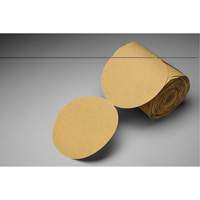 Disque abrasif dor&eacute; en rouleau de papier Stikit, 6" dia., Grain P150, Oxyde d'aluminium Maritime Industrial Rubber
