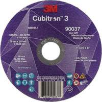 Cubitron 3 Cut-Off Wheel, 5" x 0.045", 7/8" Arbor, Type 1, Ceramic, 12250 RPM Maritime Industrial Rubber