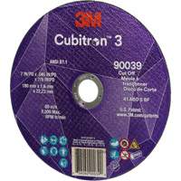 Cubitron 3 Cut-Off Wheel, 7" x 0.09", 7/8" Arbor, Type T27, Ceramic, 8500 RPM Maritime Industrial Rubber