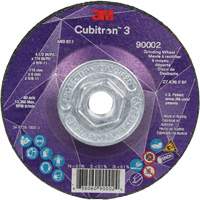 Meule a moyeu d&eacute;port&eacute; Cubitron 3, 4-1/2" x 1/4", Arbre 5/8"-11, C&eacute;ramique, Type T27 Maritime Industrial Rubber