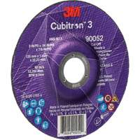 Cubitron 3 Cut-Off Wheel, 5" x 0.04", 7/8" Arbor, Type 27, Ceramic, 60 RPM Maritime Industrial Rubber