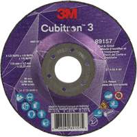Cubitron 3 Cut and Grind Wheel, 4-1/2" x 1/8", 7/8" Arbor, Type 27, 36 Grit, Ceramic Maritime Industrial Rubber