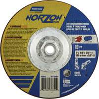 Disque de meulage et tronçonnage NorZon Plus SGZ, 7" x 1/8", Arbre de 5/8"-11, Type 27, C&eacute;ramique d'alumine Maritime Industrial Rubber