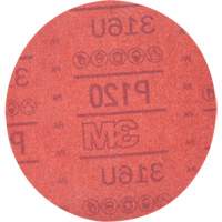 Disque abrasif rouge 01224 Hookit, 316U, dia 6", Grain P120, Oxyde d'aluminium, A Maritime Industrial Rubber