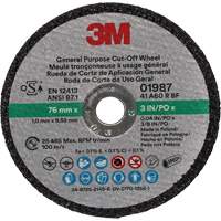 General Purpose Cut-Off Wheel, 01987, 3" x 0.04"/1/32", 3/8" Arbor, Aluminum Oxide Maritime Industrial Rubber