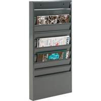 Literature Storage Racks, Stationary, 10 Slots, Steel, 13-1/8" W x 2" D x 26-1/4" H Maritime Industrial Rubber