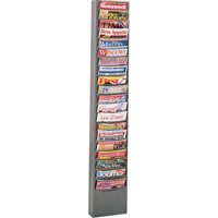 Literature Storage Racks, Stationary, 20 Slots, Steel, 13-1/8" W x 4-1/8" D x 58-1/2" H Maritime Industrial Rubber
