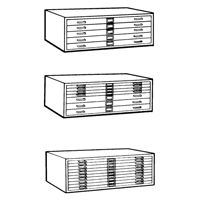 Classeurs en acier pour plans, 5 Tiroirs, 40-3/8" la x 29-3/8" p x 16-1/2" h Maritime Industrial Rubber