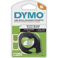 &eacute;tiquettes pour &eacute;tiqueteuse LetraTag Plus LT-100H, 12 mm x 13', Noir sur blanc Maritime Industrial Rubber
