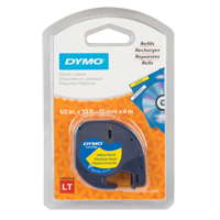 &eacute;tiquettes pour &eacute;tiqueteuse LetraTag Plus LT-100H, 12 mm x 13', Noir sur jaune Maritime Industrial Rubber