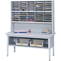 Mobilier E-Z Sort pour la salle du courrier- Tables de tri avec tablette-Dessus de table, 60" la x 28" p x 36" h, Stratifi&eacute; Maritime Industrial Rubber
