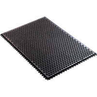Syst&egrave;me de tapis anti-fatigue emboîtable en caoutchouc conducteur, Caoutchouc, 2' la c, 3' lo, 1/2" &eacute;paisseur, Noir Maritime Industrial Rubber