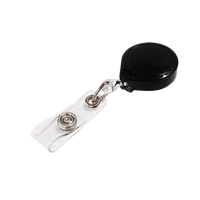 Porte-insignes r&eacute;tractables pour carte d'identit&eacute; Mini-Bak, Plastique, C&acirc;ble 36", Fixation Agrafe de ceinture Maritime Industrial Rubber