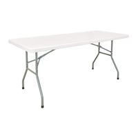 Table pliante, Rectangulaire, 72" l x 30" la, Poly&eacute;thyl&egrave;ne, Blanc Maritime Industrial Rubber