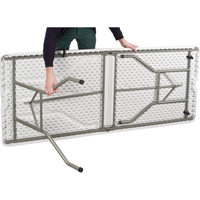 Fold-in-Half Table, Rectangular, 72" L x 30" W, Polyethylene, White Maritime Industrial Rubber
