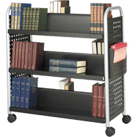 Chariots pour livres Scoot, 200 lb Capacit&eacute;, Noir, 17-3/4" p x 41-1/4" la x 41-1/4" h, Acier Maritime Industrial Rubber