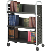 Chariots pour livres Scoot, 200 lb Capacit&eacute;, Noir, 14-1/4" p x 33" la x 44-1/4" h, Acier Maritime Industrial Rubber