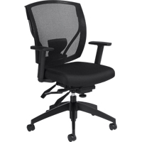 Multi-Tilter Arm Chairs, Fabric, Black, 300 lbs. Capacity Maritime Industrial Rubber