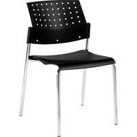 Chaise sans accoudoirs empilables, Plastique, Hauteur 33", Capacit&eacute; 300 lb, Noir Maritime Industrial Rubber
