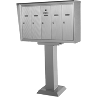Boîtes aux lettres plateforme unique, Fixation Socle, 16" x 5-1/2", 8 portes, Aluminium Maritime Industrial Rubber